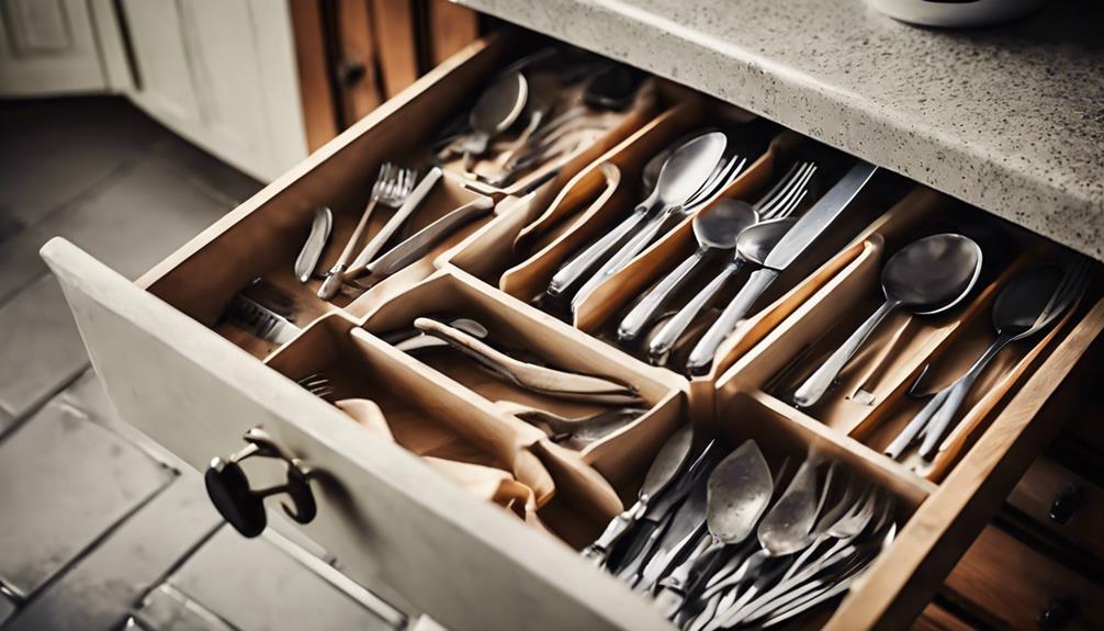 organize utensils in drawers