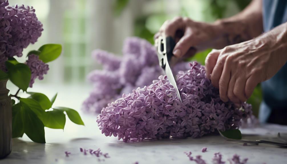 pruning purple lilac branches