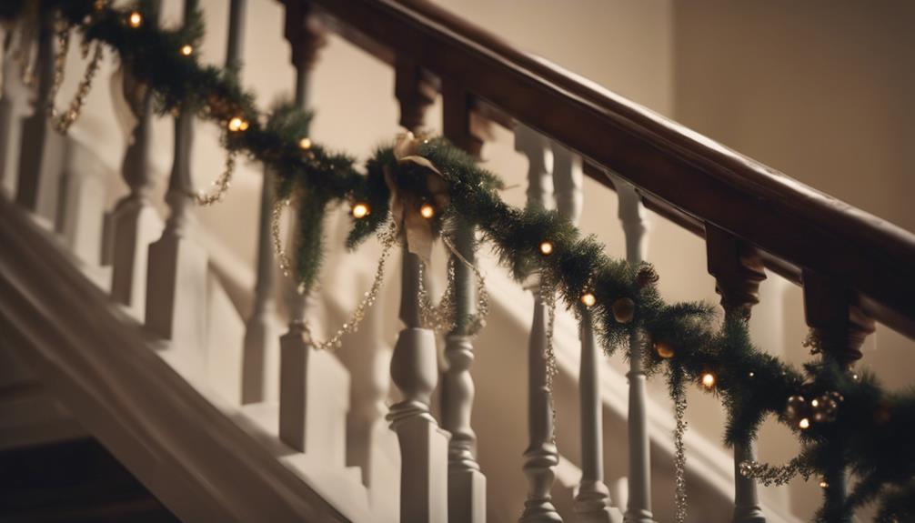 secure garland to railing